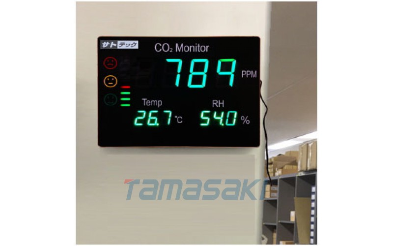 CO2 監測指示器 HJ-CO2-LED75（通風監測器） 符合 SATTEC 經濟產業省指導方針 帶警報的通風措施